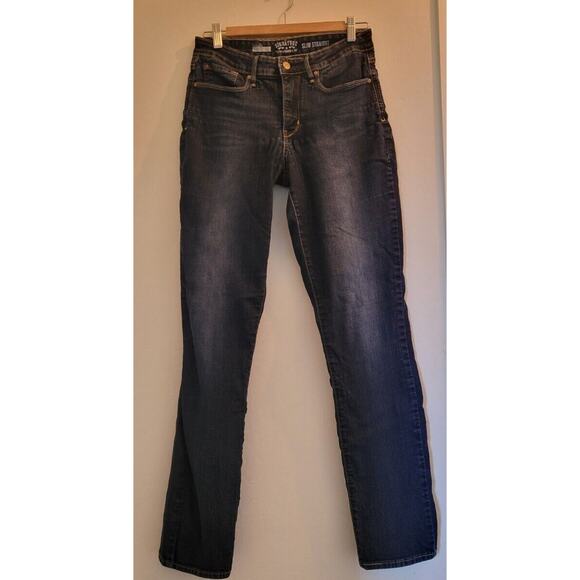 Levis Slim Straight Jeans Womens 30 x 32 Totally Shaping Dark Wash Jeans Stretch - Picture 2 of 12